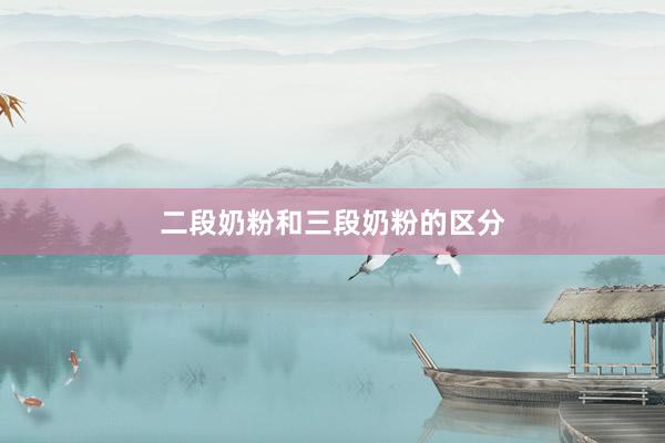 二段奶粉和三段奶粉的区分